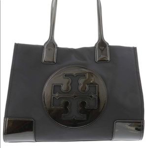 Mini Ella Patent Leather Trimmed Nylon Tote